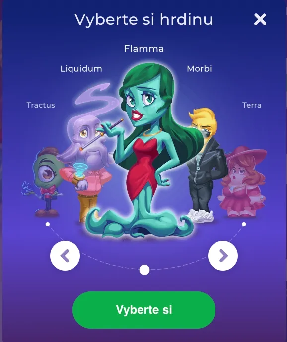 Výber hrdinu pri registrácii v AlfCasino